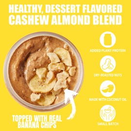 Fit Butters Banana Maple French Toast Cashew Almond Butter Vegan Spread - Added Protein and Coconut Oil, Low Carb, Low Sugar, Gluten Free, Complete Protein Dessert Flavored Nut Butter