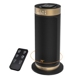 FERXIDI Space Heater Indoor,1500W PTC Electric Desk Heaters with Thermostat,70° Oscillation,1-12H Timer,Ceramic heaters for Indoor use with Remote,Fast Safety Room Heater for Office,Home Bedroom