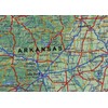Texas, Louisiana, Arkansas & Mississippi States Physical Map - 23.3