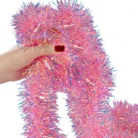 Aurorava Tinsel Garland Christmas Ornaments – Premium Polar Light Film Garlands for Decoration – Multiple Colors Reflective Christmas Party Decor