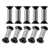 10 Pack Knife Handle Screws, Rivets, Bolts, Black Hex Flat
