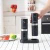 Electric Salt and Pepper Grinder Set, Rechargeable Base, Automatic Salt