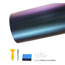 CompraFun 6D Carbon Fibre Sticker 300 x 30 cm Waterproof Car Sticker, Bubble-Free, Carbon Film