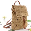 Goclothod Fashion Straw Backpack for Women Drawstring Shoulder Bag Bohemian