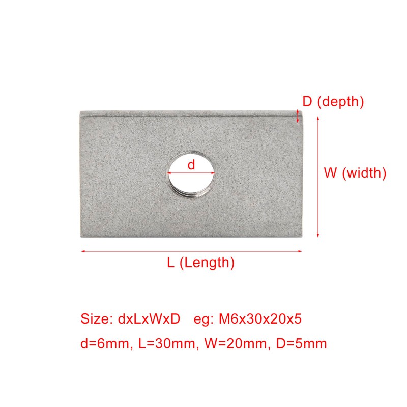 M6 Square Nuts 304 Stainless Steel Rectangular Nuts Thread Fasteners