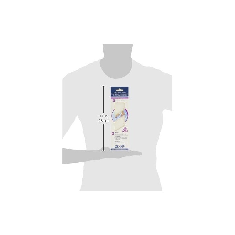 Drive Medical Tub and Stair Safety Treads, White, 8 Count