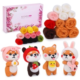 UOOU Needle Felting Kit for Beginners, Wool Felting Kit with 6 Pcs Colorful Needle Felting Needles and Instructions, Wool Felting Supplies for Adults