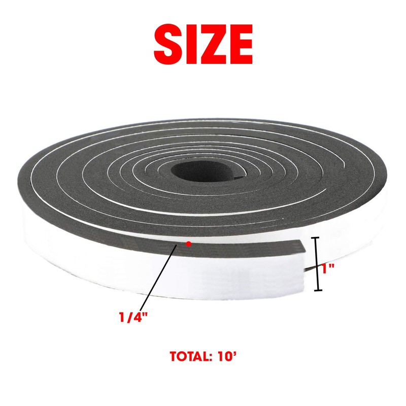 Neoprene Foam Strip Roll by Dualplex, 1" Wide x 10'