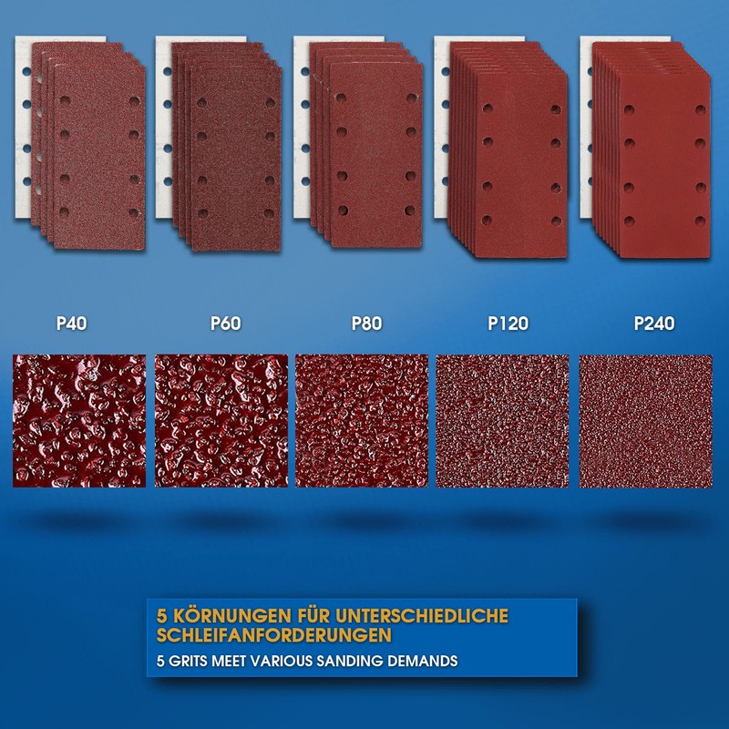 S&R Velcro Sandpaper Professional Set 93 mm x 185 mm