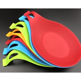 Soporte de Cuchara d Silicona Resistente al Calor, 2 Porta Cucharas de Cocina, Soporte de Silicona para Cuchara,Porta Cucharas para Cocina,Reposapiés de Silicona para Utensilios de Cocina (Verde Azul)