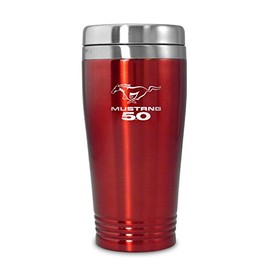 Au-TOMOTIVE GOLD Travel Mug for Ford Mustang (Red)