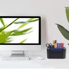 Relaxdays Desk Organiser, 5 Compartments, Plastic and Wood, Bathroom Organiser,