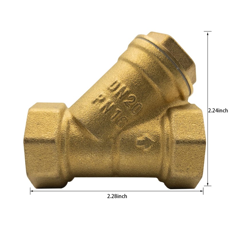 Y Strainer 3/4 Brass Sediment Filter Attachment Water Filter with