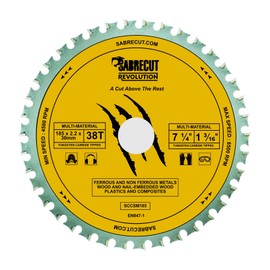 1 x SabreCut SCCSM185_38 185mm 38T x 30mm 25.4mm 20mm 16mm Bore Multi-Material Metal Wood Plastic Circular Saw Blade