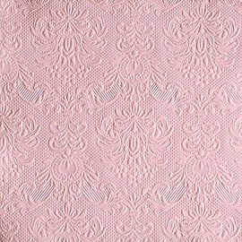 Ambiente - Napkins - Elegance - Embossed - 33 x 33 cm - Pack of 15 - Colour: Pastel Rose 1109