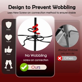 【NEW】Cocktail Tree Stand, Screw-on Cocktail Tree Stand for Drinks, Black Champagne Tree Stand for 10 Glasses, Metal Champagne Stand Drink Tree Stand Drink Tower for Bar Party Wedding Birthday