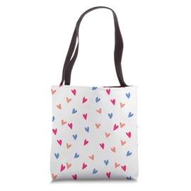 Cute Lovely Colorful Hearts On Beige Pattern Design Tote Bag