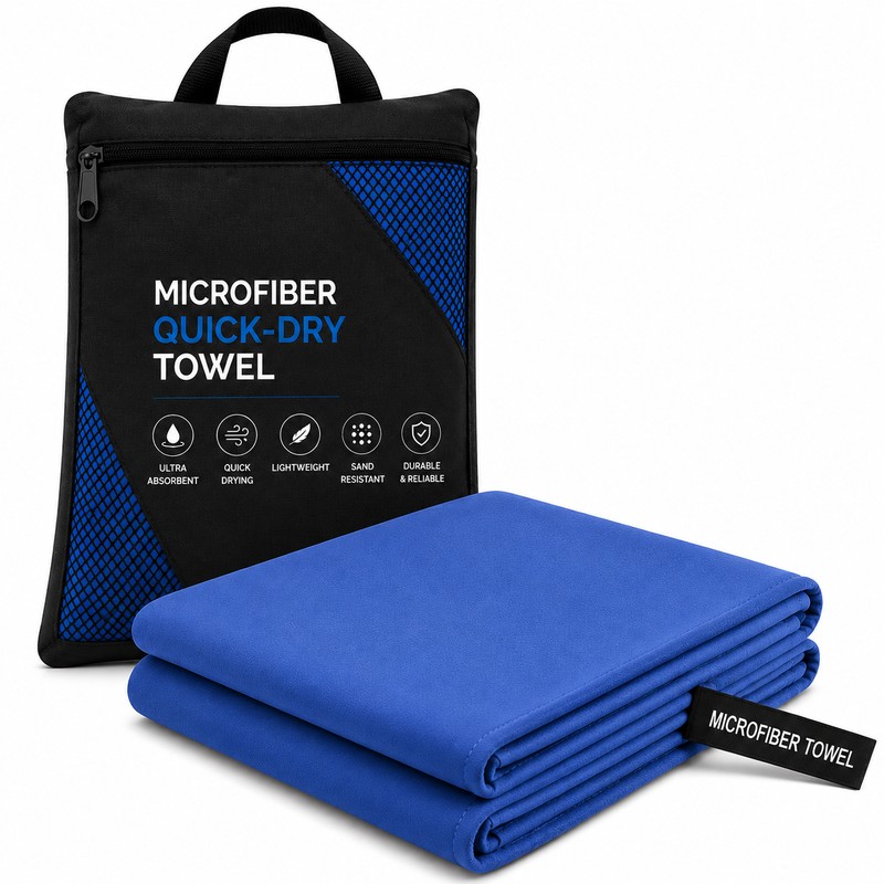 Microfiber Quick Dry Towel with Carry Bag – Ultra Absorbent