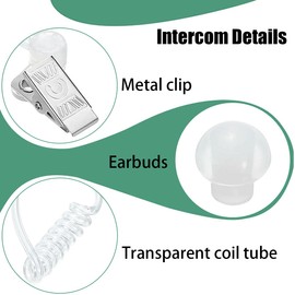 JIANGBINGREN 3 Pack Ear Piece Headset Earpiece, Agent Secret Earpiece Costume Prop, Replacement Acoustic Tube for 2-Way Radio Audio Headsets