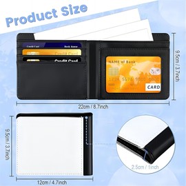 Sanwuta 20 Pieces Sublimation Wallets Blanks for Men Employee Appreciation Thank You Gifts Heat Transfer Sublimation Wallet Bulk for Father's Day Office Travel Supplies