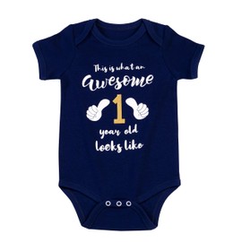 Birthday Boy Shirt 1 Year Old Onesie Bodysuit for Baby Boys' 1st Birthday Party Decorations (VS-Ca,6-12M)
