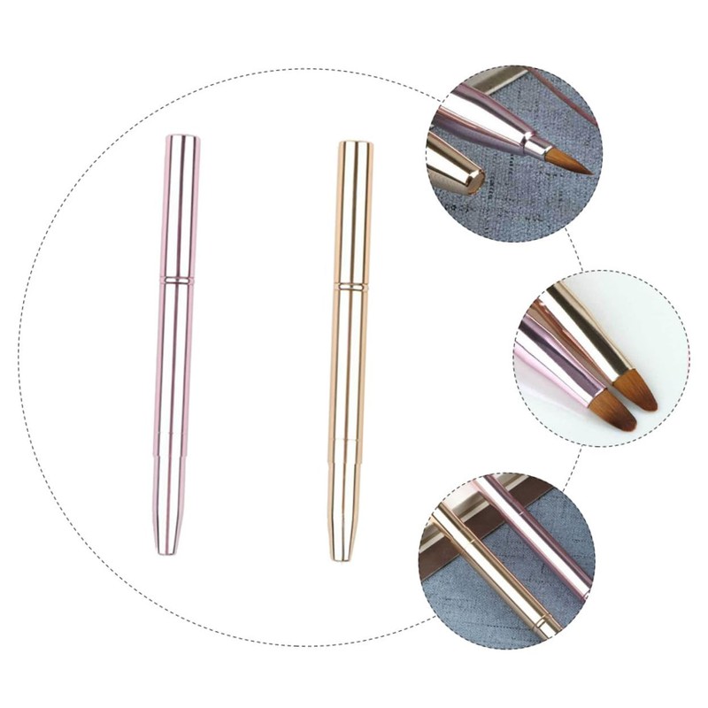 Ipetboom 4pcs Lip Brush Cover Dual-headed Makeup Applicator for Lipstick