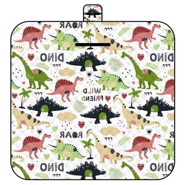 Lrocotanc Picnic Mat 2 m x 2 m (Dinosaur) - Large Foldable Waterproof Picnic Blanket - Outdoor Crawling Blanket & Beach Mat | Washable Picnic Blankets for Camping, Garden & Beach