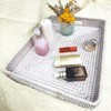 i-lan 17" Handwoven White Washed Natural Rattan Ottoman Serving Tray