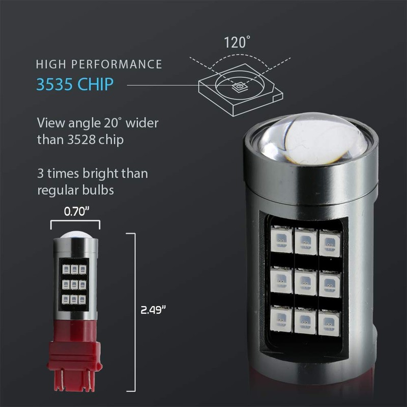 Syneticusa 3157 Red LED Stop Brake Flash Strobe Rear Alert