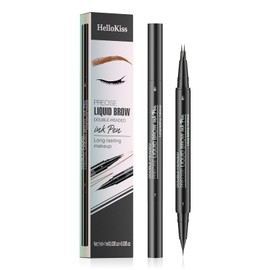Microblading Eyebrow Pencil,2-in-1 Dual-Ended Eyebrow Pen with 2 Tip brow pen and Precise Brush-Tip,Brow Pen for Natural Waterproof and Long-Lasting Brows (Brown)