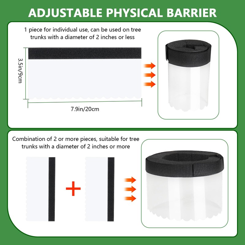 YIBOBO Tree Ant Guard Barrier, Adjustable Sponge and Plastic Shielding