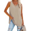 Fisoew Women V Neck Tank Tops Summer Loose Casual Basic