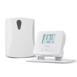 Ecobay Wireless Thermostat with Receiver, for Boilers, Electric & Water Underfloor Heating, Non-Programmable