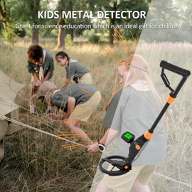 MD-1008A Metal Detector for Kids, Waterproof Search Coil Kids Metal Detector with LCD Display & Adjustable Stem, High Accuracy Professional Metal Detector for Junior & Youth