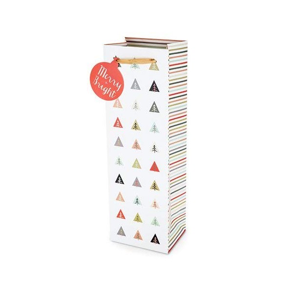 Cakewalk Modern Christmas Trees Wine Bag, Multicolored,