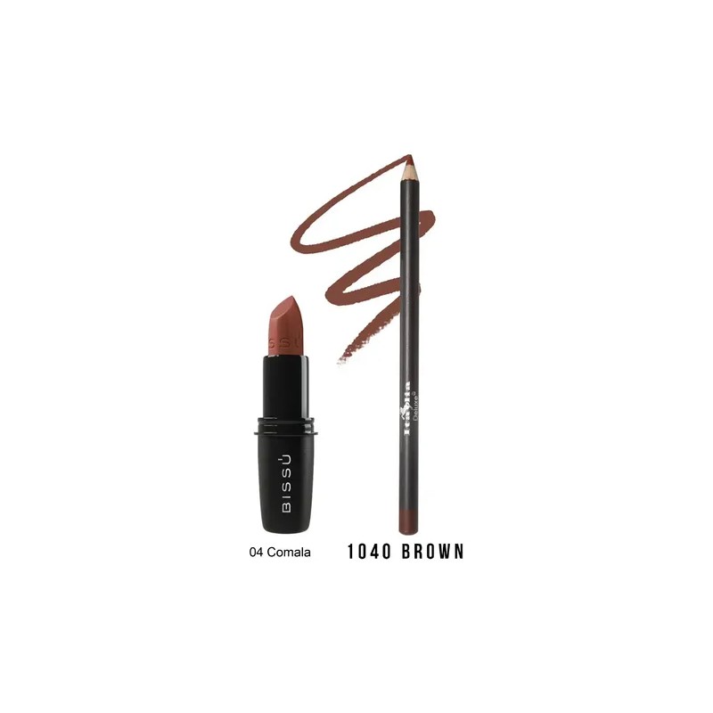 Lip Combo Labial Bissu + Delineador Italia Deluxe