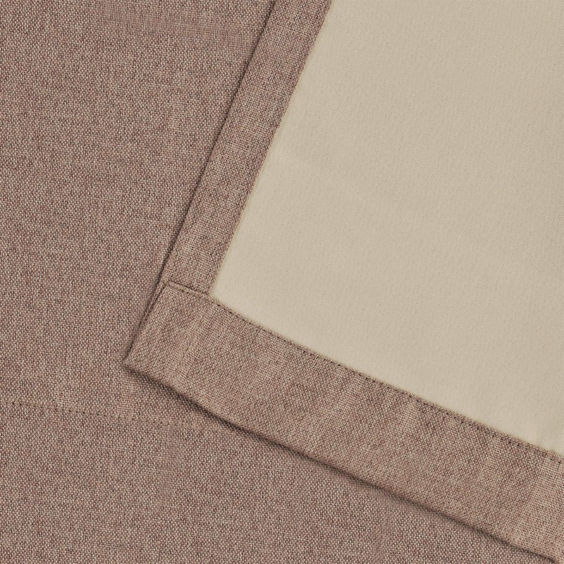 SUPERIOR Linen Blackout 2 Panel Curtains (52X96), Brown