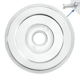 Welvzen 1/2" Thick Spacer for Tub Spout, Flange Trim Ring for Bath Faucet, Eschutcheon Cover Plate for Spigot with Split PVC Blocking Water, Shower Pipe Remodeling Sealer (304SUS-Chrome)