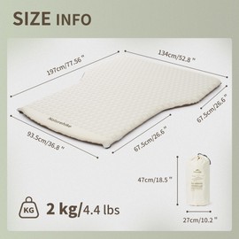 Naturehike 2.56’’ Thickened Car Mattress for SUV Camping, Self Inflating Sleeping Pad Memory Foam Car Air Mattress Queen for Outdoors, Travel, Home, ISPO Award Winning Processes
