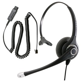 INNOTALK Phone Headset Compatible with Avaya 5620 5621 5625 6416 6424 QE4610 9404 9406 9408 9504 9508, QD Headset Adapter Cable + Noise Cancel Supersonic Monaural Desk Phone Headset