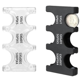 Getrays 2-Piece Portable Coin Holder, Coin Storage, Convenient for Organizing Coins, Can Be Sorted Coins, Lightweight, Compact, One Hand Acceptable Coin Wallet, Holds 2,775 Yen, Won't Fall Off Even