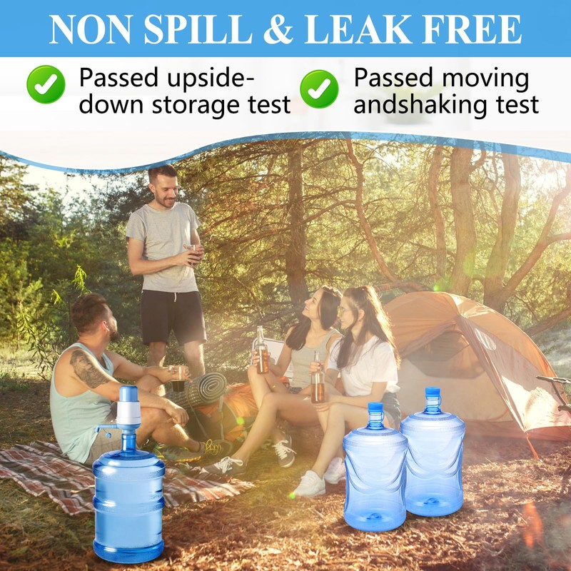 Reallnaive 8 Pcs 3 and 5 Gallon Jug Cap Reusable