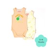 Bambi Mini Co. Supersinglet Bodysuit Unisex Orange Awesome and Bananas 2 pack 12-18