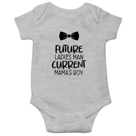 Future Ladies Man Current - Funny Cute Novelty Infant Creeper, One-Piece Baby Bodysuit (Gray, 12 Months)