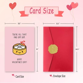 ATTLVV Funny Valentines Day Card for Him Her,Happy Valentine's Day Cards for Girlfriend Boyfriend,Cute Valentines Day Gifts for Wife Husband,You're All That And Dim Sum Pun Card