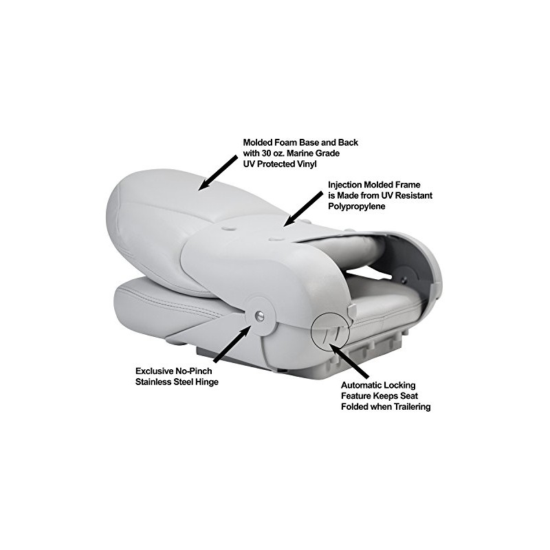 Tempress NaviStyle High Back Seat, Gray, 19.5 x 18.25 x