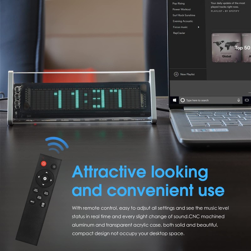 [Upgraded] VFD Audio Spectrum Analyzer Bluetooth 5.0 Receiver 3.5mm AUX