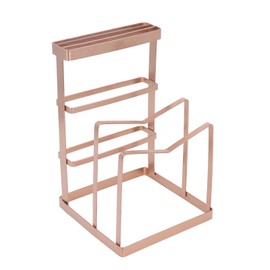 Cutting Board Rack Chopping Board Organizer Stand Holder Multi Purpose Kitchen Countertop Knife Holder Pots Pan Lids Rack Rose Gold