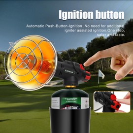 KOMAN Golf Cart Heater,Outdoor Propane Heater with Golf Cart Cup Holder,Self Ignition Safe Cordless Golf Cart Accessories for Most Golf Cart EZGO, Yamaha, Club Car(Fuel not inculded)