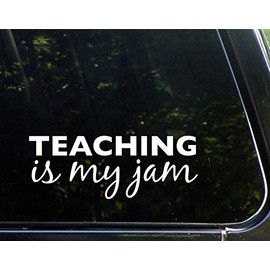 Teaching Middle School is My Jam - 7-3/4" x 3-3/4" - Vinyl Die Cut Decal/Bumper Sticker for Windows, Cars, Trucks, Laptops, Etc.